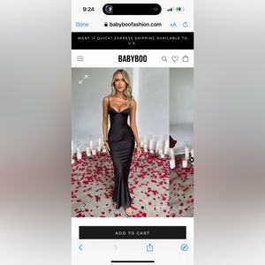 BabyBoo Fashion Black Satin formal down, size Xs.